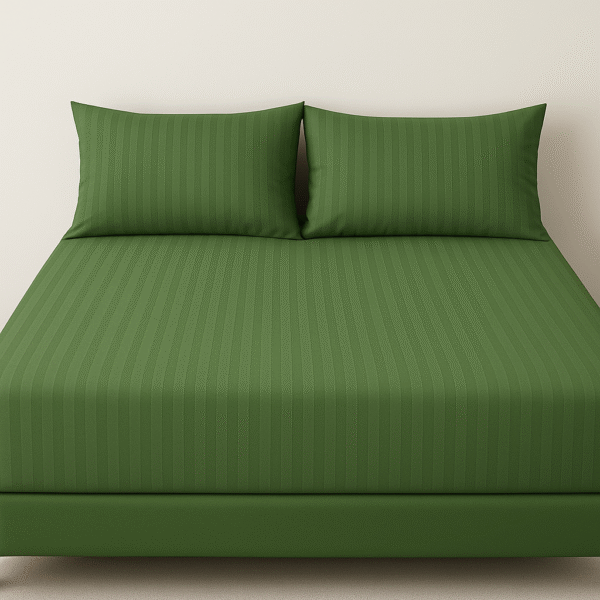 Striped Satin Fitted Sheet (3 Piece Set) - Image 2