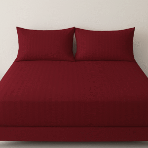 Striped Satin Fitted Sheet (3 Piece Set)