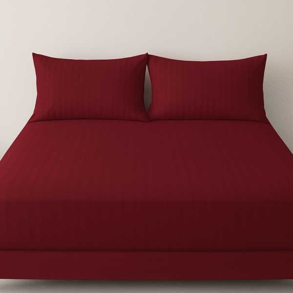 Striped Satin Fitted Sheet (3 Piece Set)