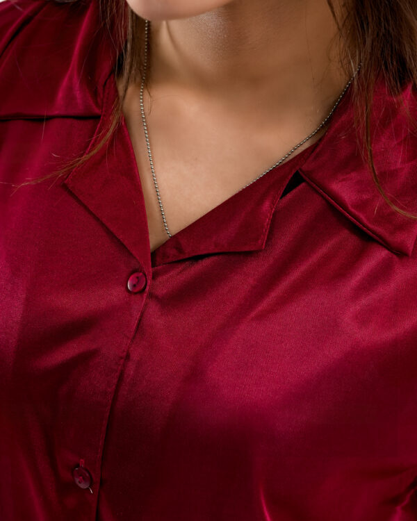 ComfySilk PJ- 2 Pc Set - Wine Red - Image 4