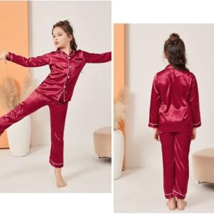Kids Silk PJ- Burgundy
